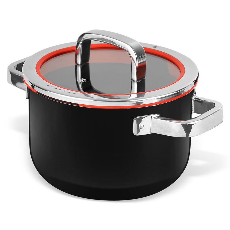 FUNCTIONAL Oală cu mânere și capac, cromargan