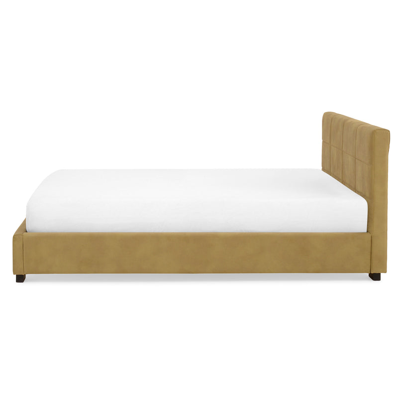 PRAGA Pat tapițat, 160x200cm, somieră rabatabilă și ladă depozitare incluse