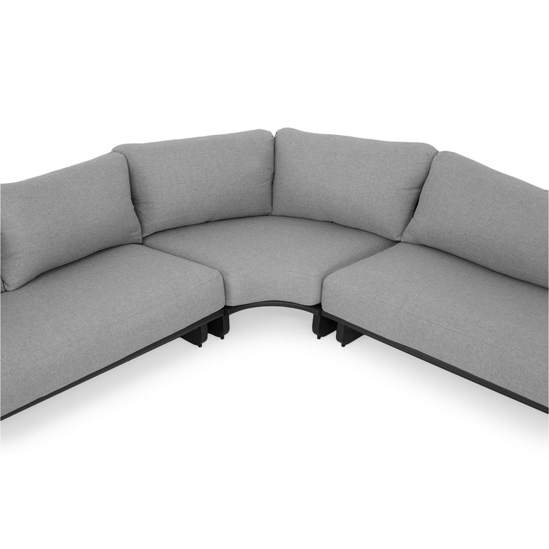 DOVANO Set mobilier terasă/grădină, 1 element colț, canapea 2 locuri și 2 măsuțe