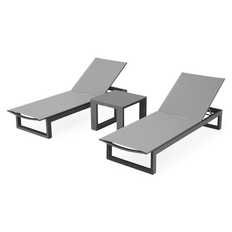 FERMO Set mobilier terasă/grădină, 2 șezlonguri și măsuță