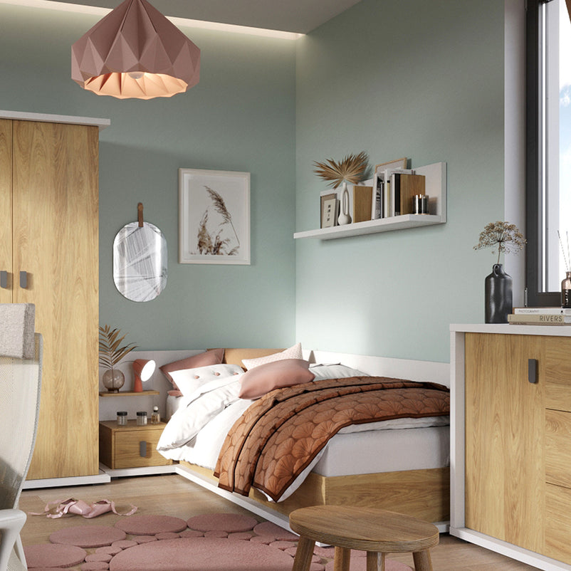 MELINA Pat copii, 90x200, ladă depozitare, saltea și somieră incluse