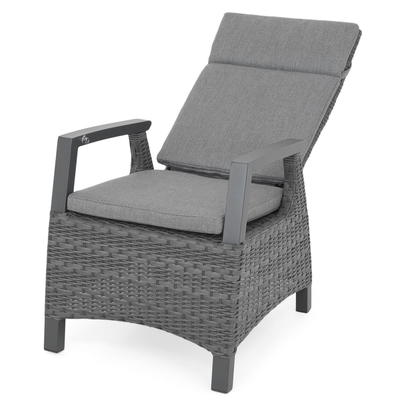 BAKU Set mobilier terasă/grădină, 2 scaune cu spătar reglabil