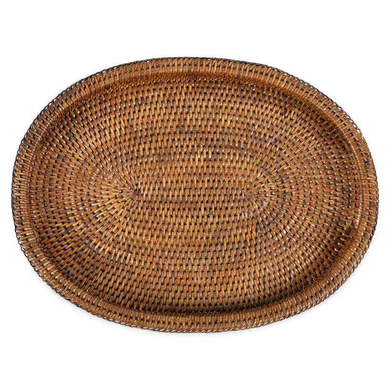 ARTESIA Tavă servire cu mânere, ratan, L.40cm