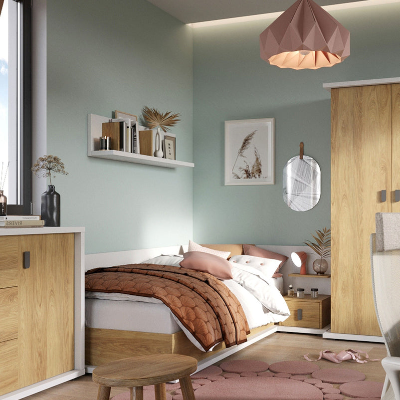 MELINA Pat copii, 90x200, ladă depozitare, saltea și somieră incluse