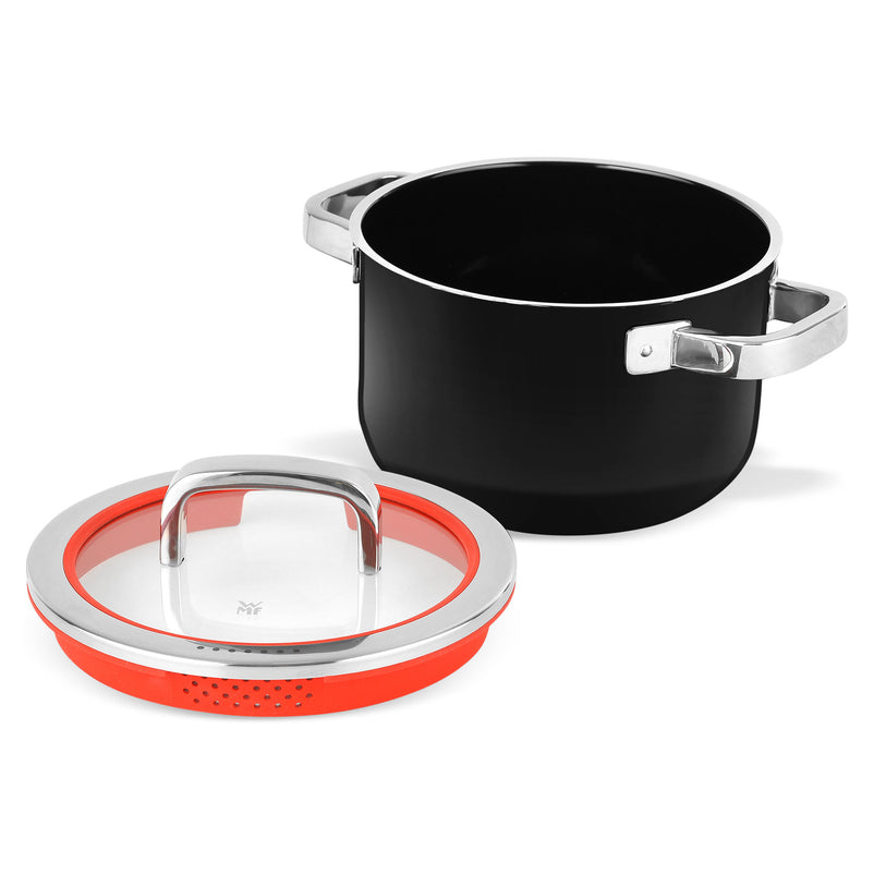 FUNCTIONAL Oală cu mânere și capac, cromargan