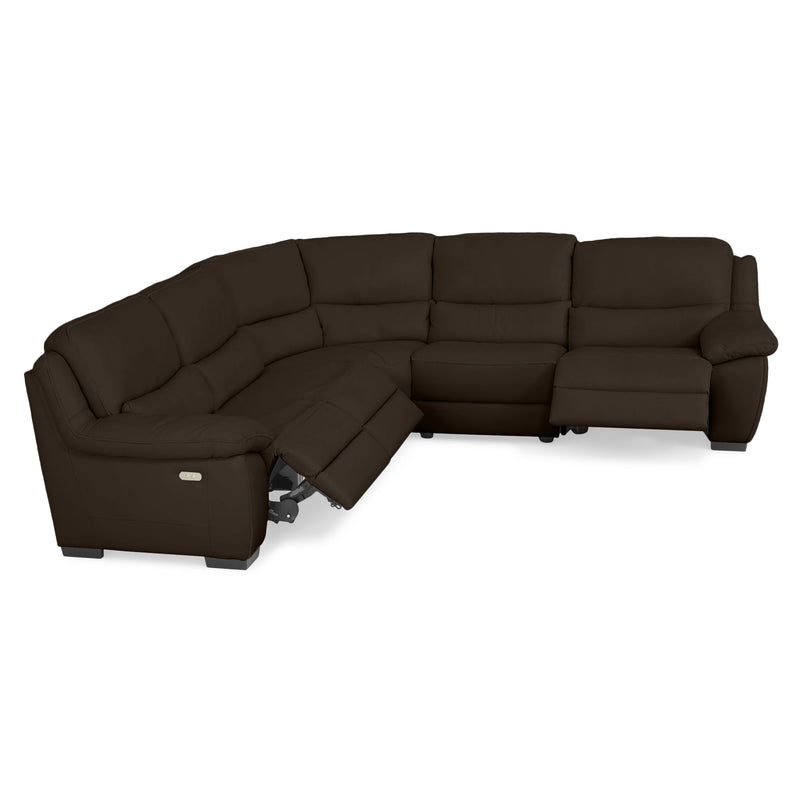 BRAYDEN Colțar cu reclinere electrice, piele