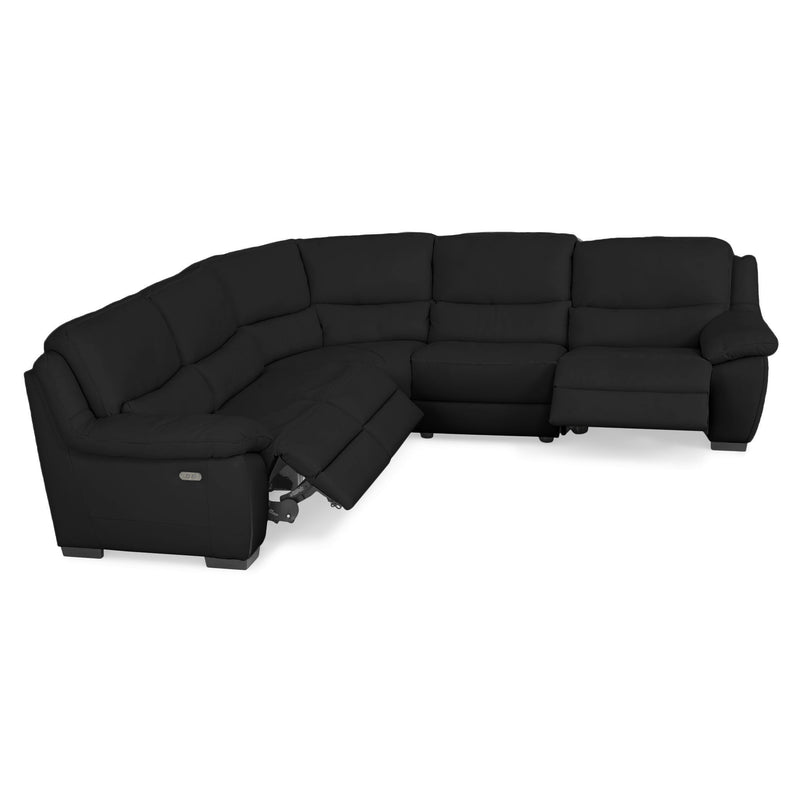 BRAYDEN Colțar cu reclinere electrice, piele