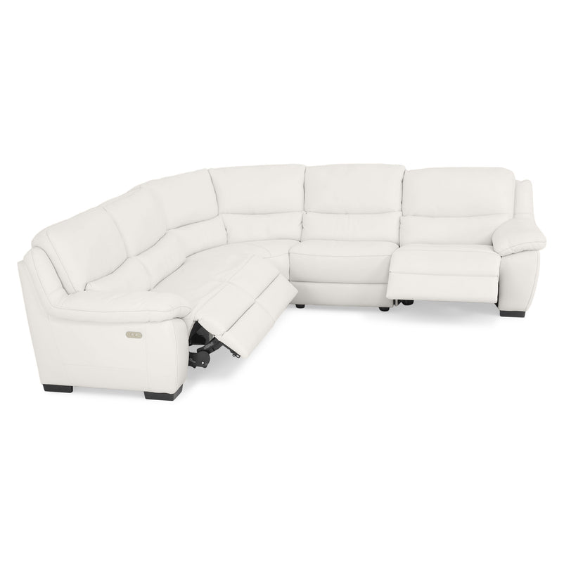 BRAYDEN Colțar cu reclinere electrice, piele