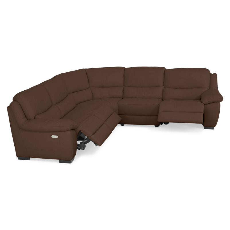 BRAYDEN Colțar cu reclinere electrice, piele