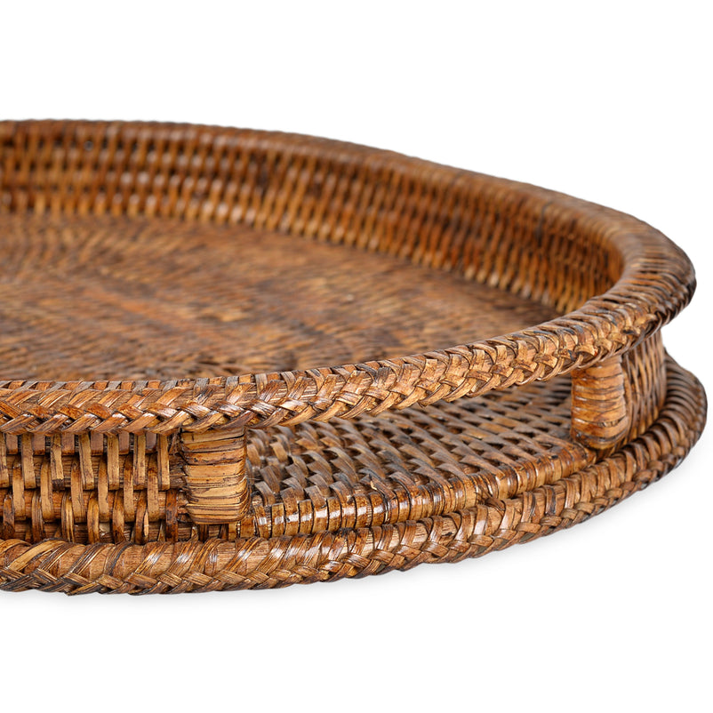 ARTESIA Tavă servire cu mânere, ratan, L.40cm