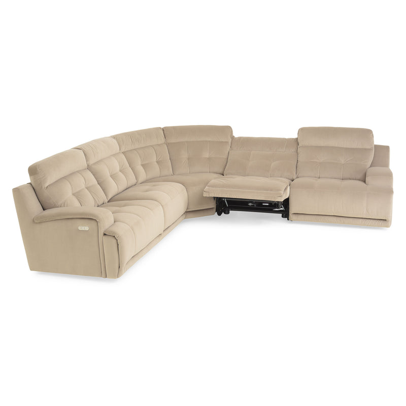 SANTIAGO Colțar cu 3 reclinere electrice, stofă