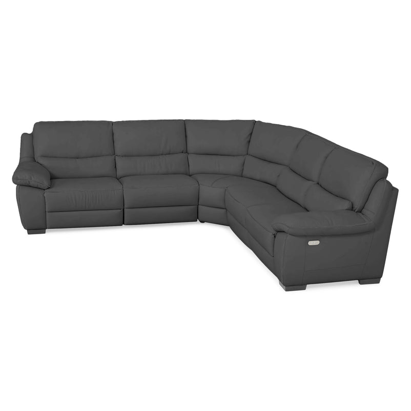 BRAYDEN Colțar cu reclinere electrice, piele