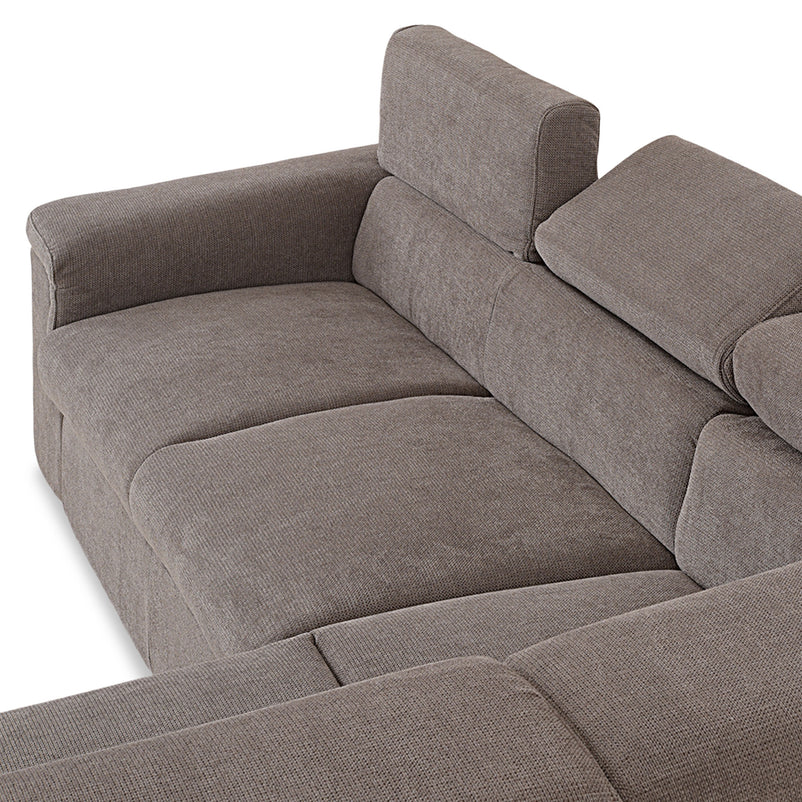 DUNE Colțar extensibil, cu șezlong stânga/dreapta, ladă depozitare, mecanism tetiere, stofă