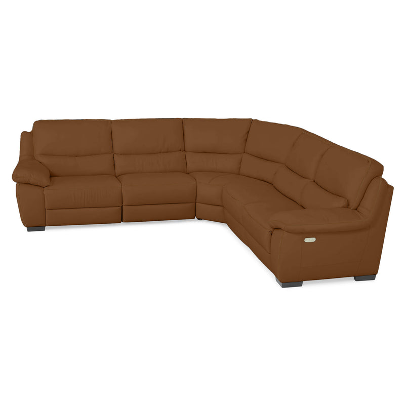 BRAYDEN Colțar cu reclinere electrice, piele