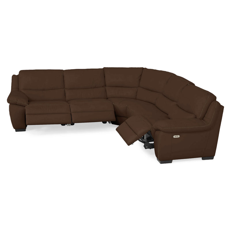 BRAYDEN Colțar cu reclinere electrice, piele