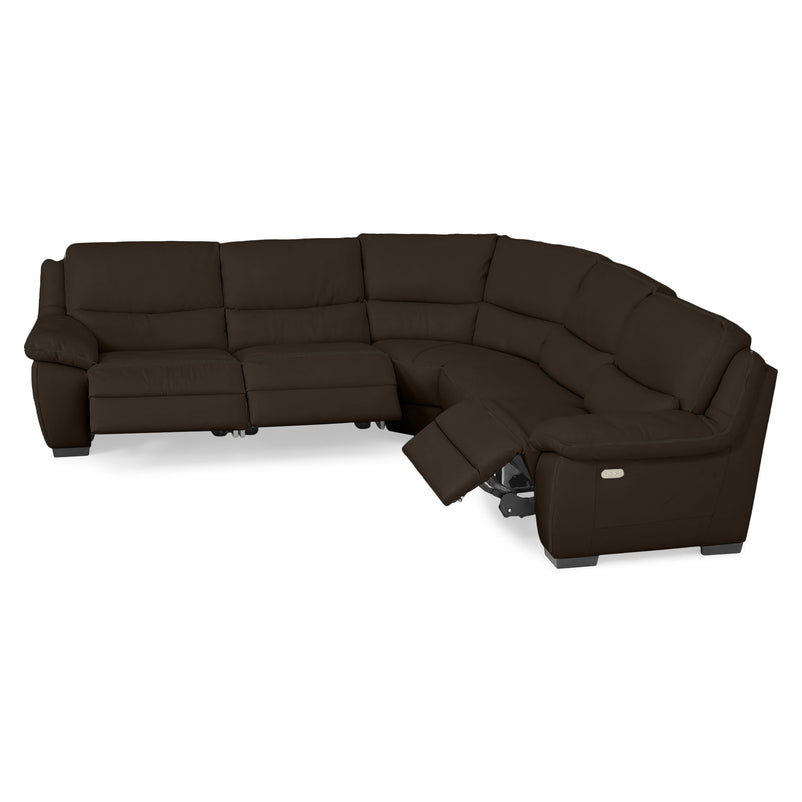 BRAYDEN Colțar cu reclinere electrice, piele