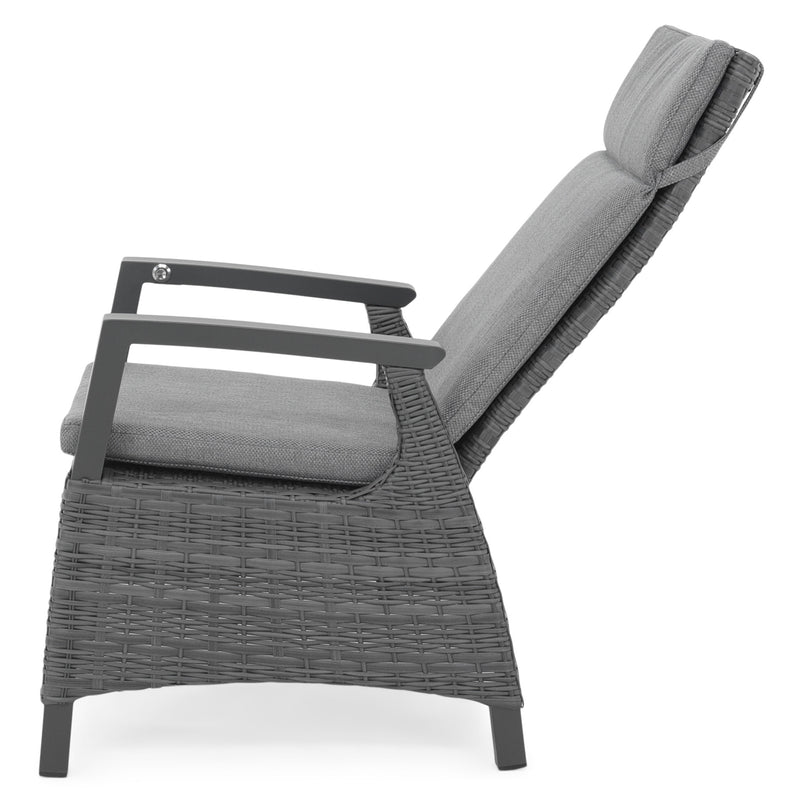 BAKU Set mobilier terasă/grădină, 2 scaune cu spătar reglabil