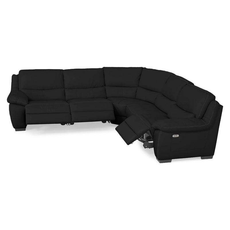 BRAYDEN Colțar cu reclinere electrice, piele