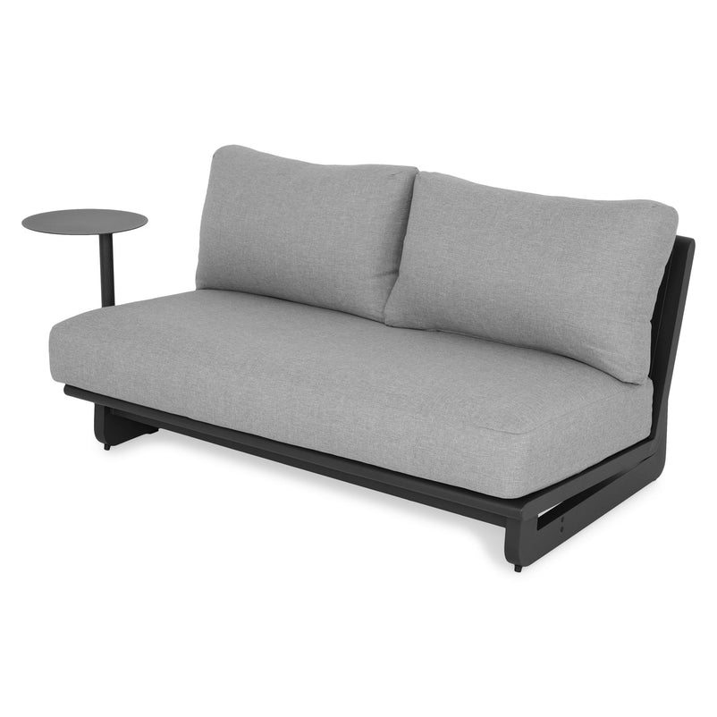 DOVANO Set mobilier terasă/grădină, 1 element colț, canapea 2 locuri și 2 măsuțe
