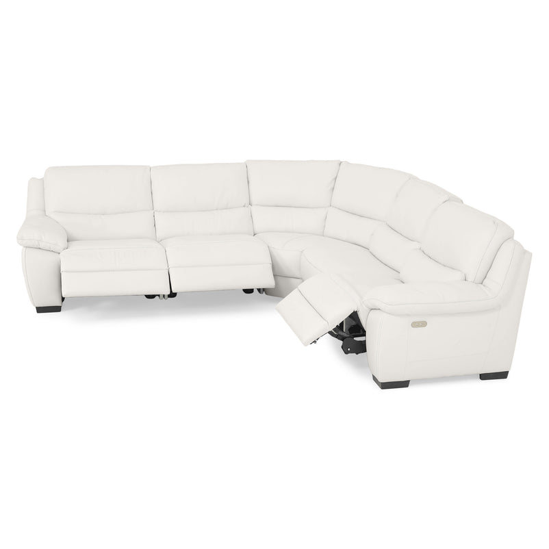 BRAYDEN Colțar cu reclinere electrice, piele