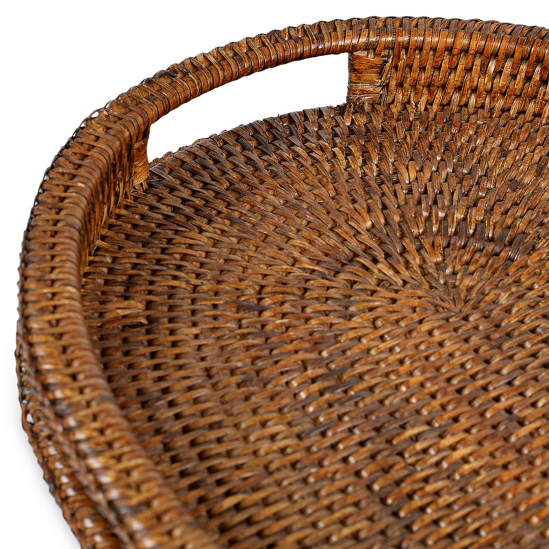 ARTESIA Tavă servire cu mânere, ratan, L.40cm