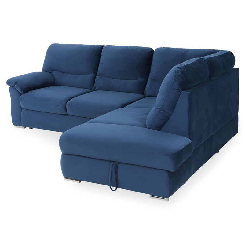 CARLO Canapea extensibilă, șezlong stânga/dreapta, ladă depozitare, stofă