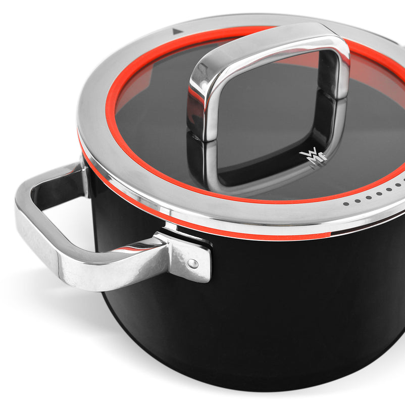 FUNCTIONAL Oală cu mânere și capac, cromargan