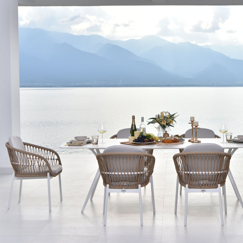 BARI Set mobilier terasă/grădină, 6 scaune și masă