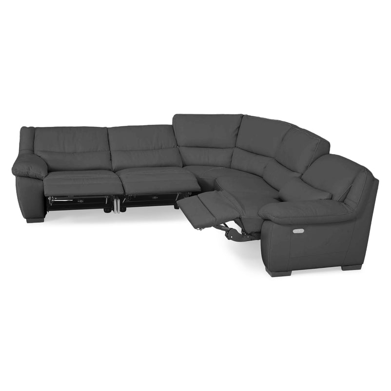 BRAYDEN Colțar cu reclinere electrice, piele