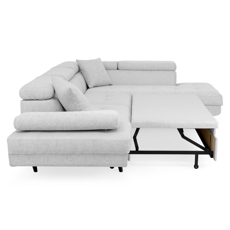 LUZERN Colțar extensibil, șezlong stânga/dreapta, ladă depozitare, stofă