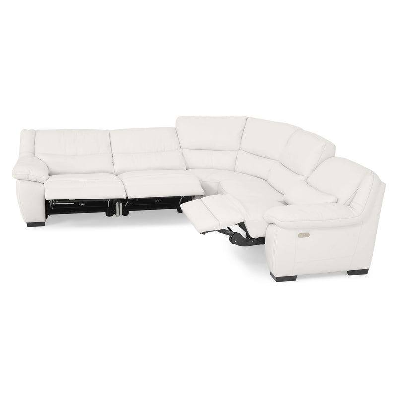 BRAYDEN Colțar cu reclinere electrice, piele