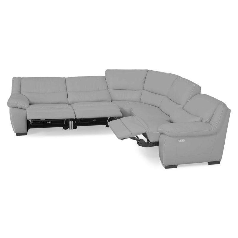 BRAYDEN Colțar cu reclinere electrice, piele