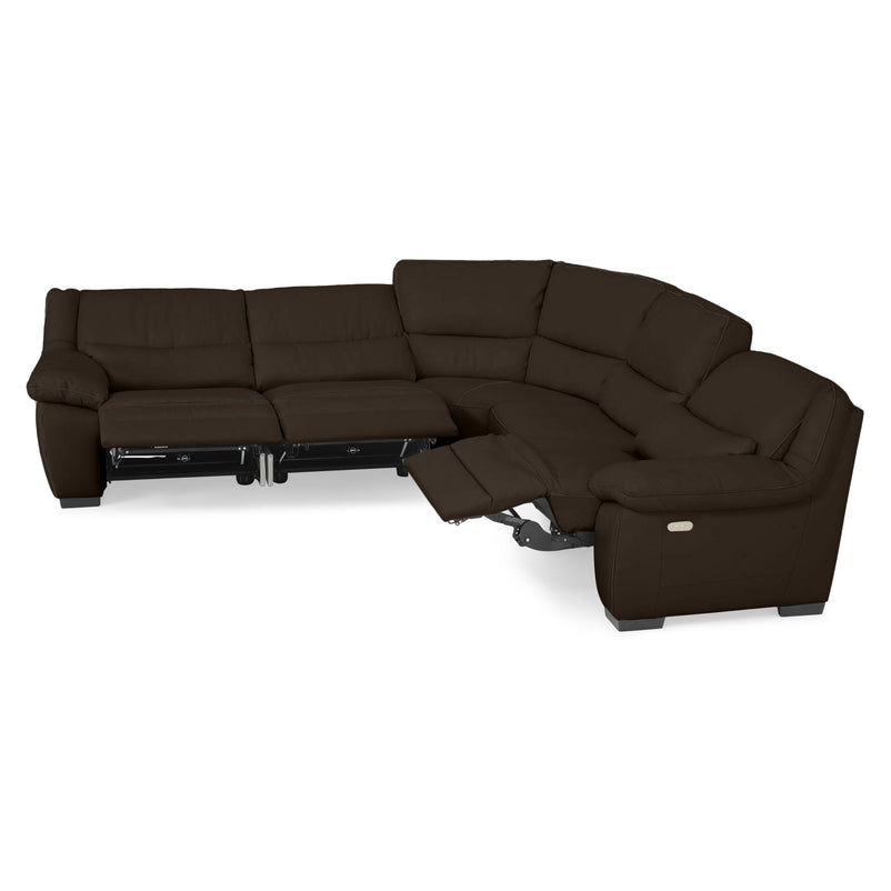 BRAYDEN Colțar cu reclinere electrice, piele