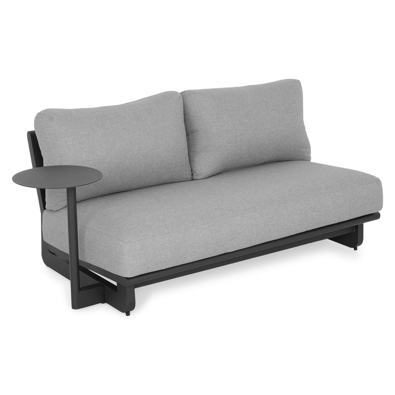 DOVANO Set mobilier terasă/grădină, 1 element colț, canapea 2 locuri și 2 măsuțe