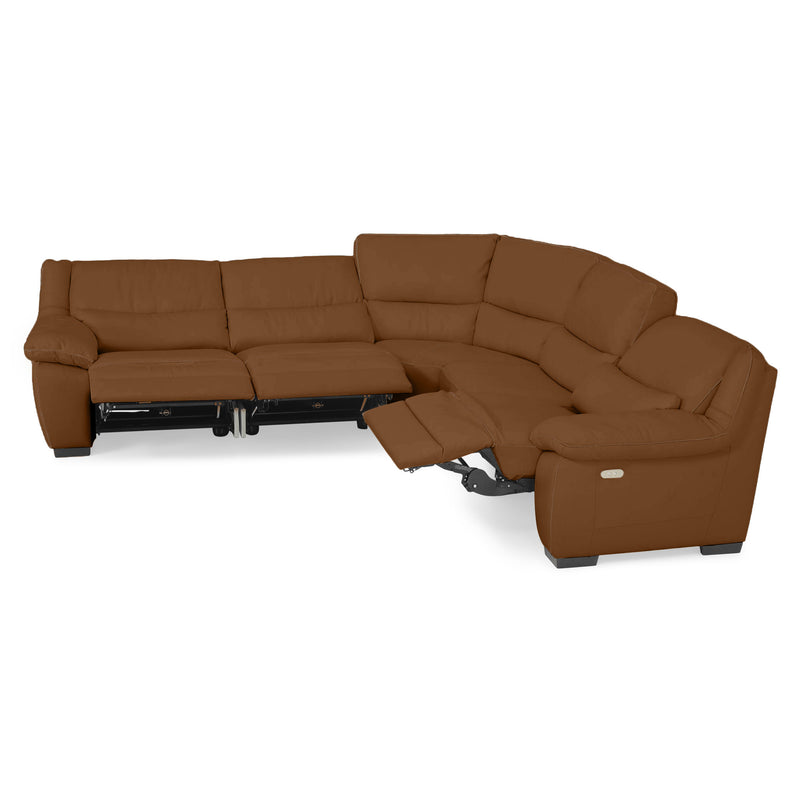 BRAYDEN Colțar cu reclinere electrice, piele