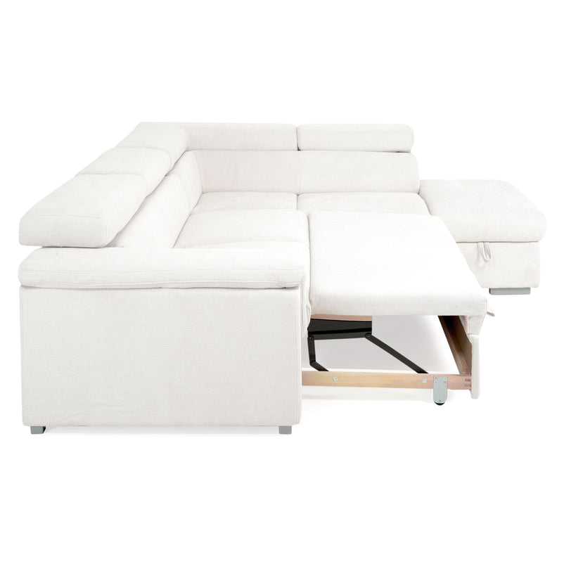 DUNE Colțar extensibil, cu șezlong stânga/dreapta, ladă depozitare, mecanism tetiere, stofă