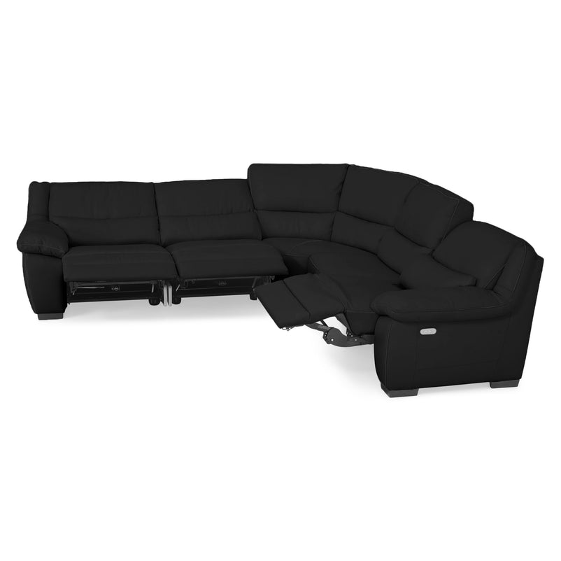 BRAYDEN Colțar cu reclinere electrice, piele