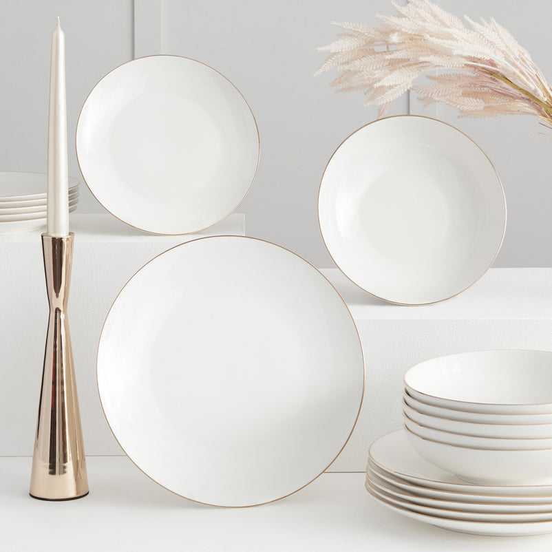 CLARA Set veselă, porțelan, 18 piese