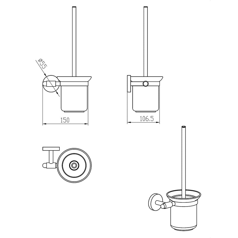 BETSY Suport perie WC