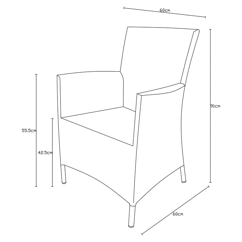 CALIFORNIA Set mobilier terasă/grădină, 2 scaune