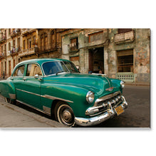 GREEN CUBAN CAR Tablou canvas