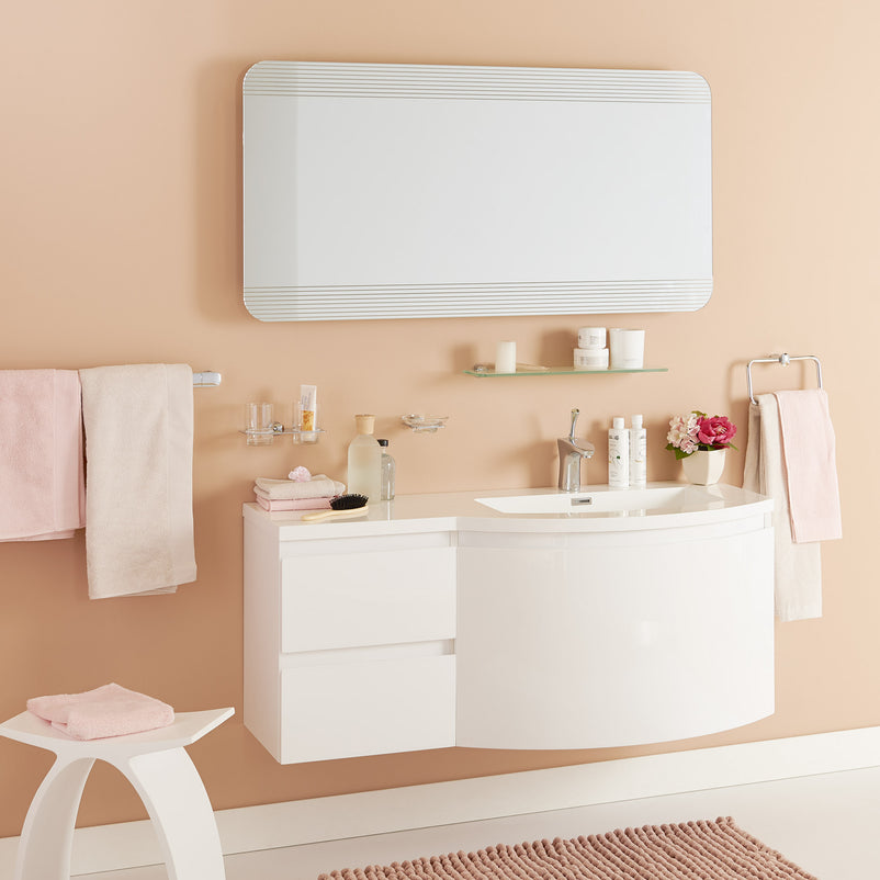 LAURENCE Set masca lavoar dreapta, lavoar și oglinda