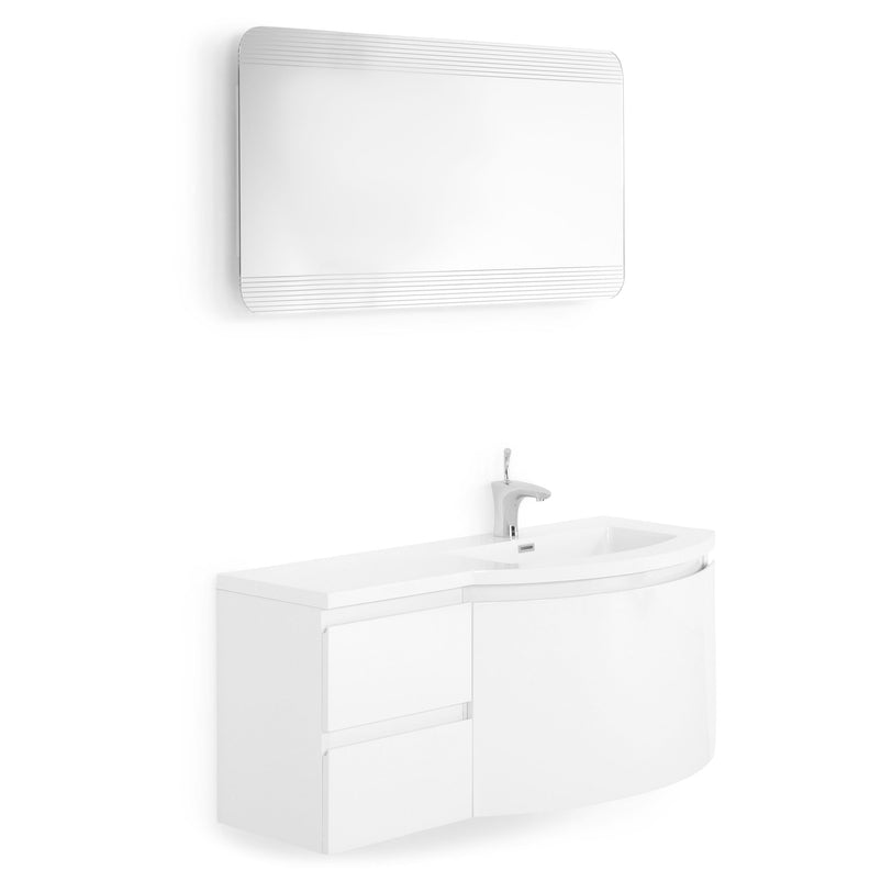 LAURENCE Set masca lavoar dreapta, lavoar și oglinda