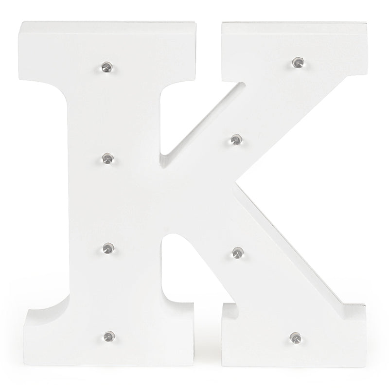 Decor luminos din lemn LITERA "K"