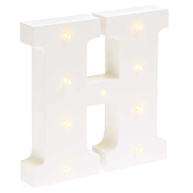 LITERA "H" Decor luminos din lemn pentru copii