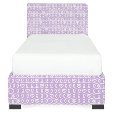 Pat tapitat 89x198cm, somiera inclusa FANCY CURLY LILA