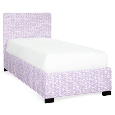 FANCY CURLY LILA Pat tapițat copii 90x200cm, somieră inclusă