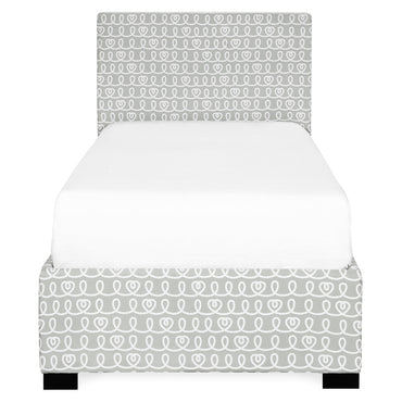 Pat tapitat, 89x198cm,  somiera inclusa FANCY CURLY GREY