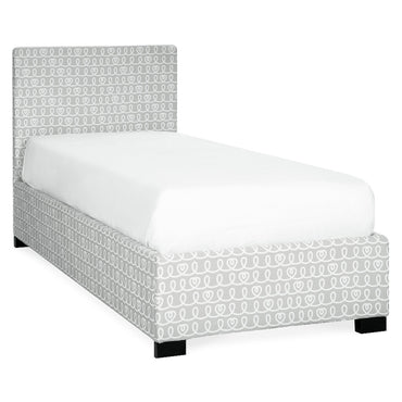 FANCY CURLY GREY Pat tapițat copii, 90x200cm,  somieră inclusă