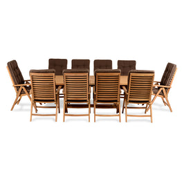 Set mobilier gradina/terasa, 10 scaune, masa extensibila TROPICAL